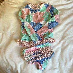 Ruffle Butts Girls Two Piece swimsuit - size 6